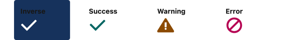 The four icon variants, with inverse shown on a dark background so the white glyph is visible