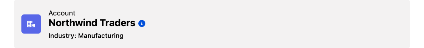A header showing caption, title, subtitle, icon and help icon