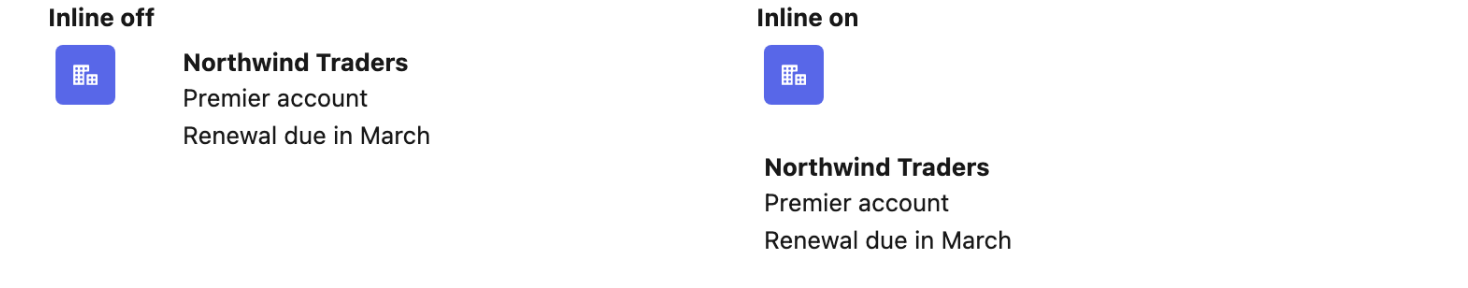 The Media Object with Inline off and on